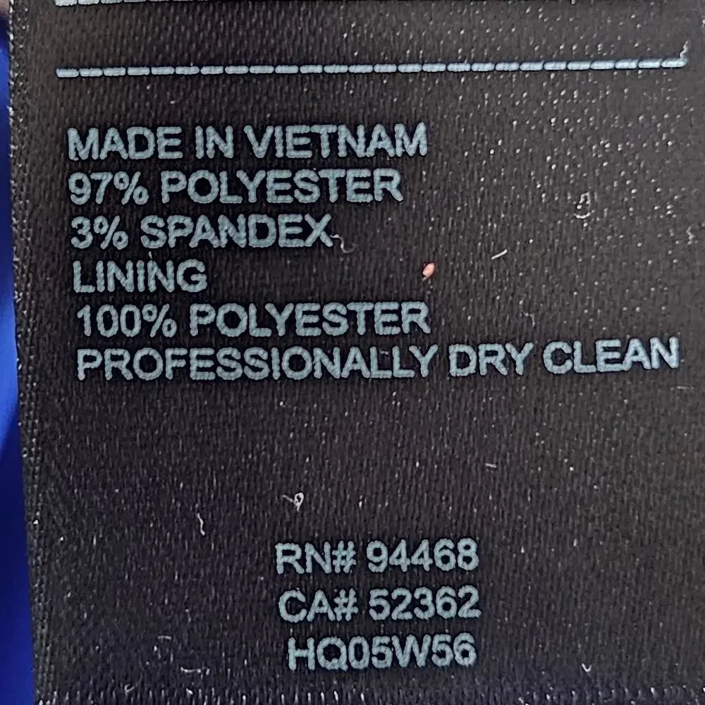 Laundry by Shelli Segal Blue Midi Dress Ruffle Hem Sheath Size 4 - Picture 6 of 10